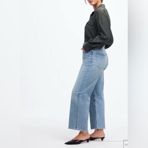 Madewell The Perfect Vintage Wide-Leg Crop Jeans Light Wash Denim